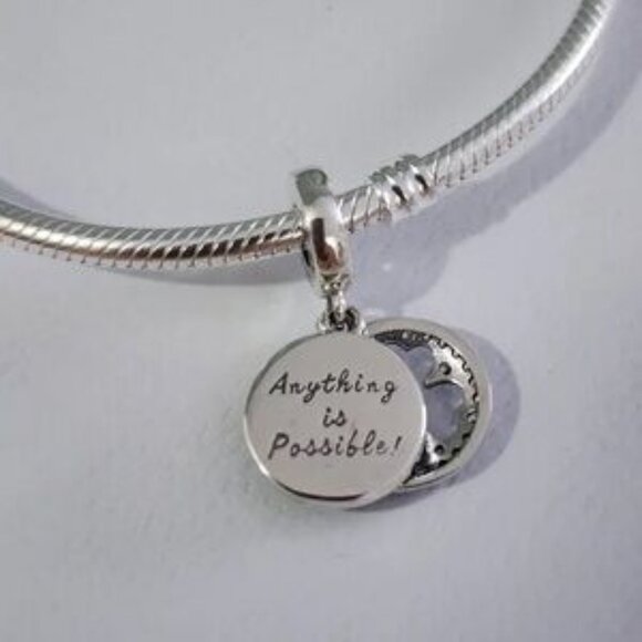 Elegant Silver and Teal Charm Pendant - Picture 5 of 5